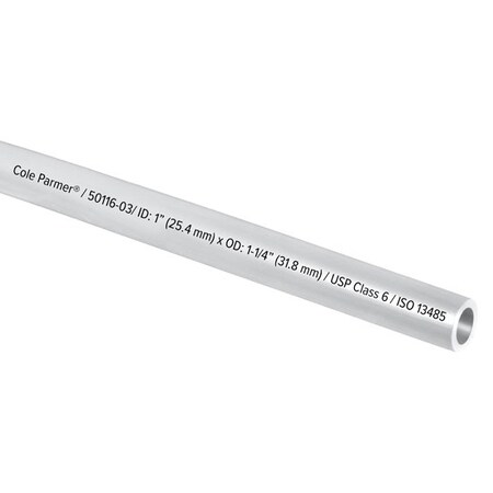 Cole Parmer TPE Tubing, Clear, 1in ID x 1-1/4in OD; 50 Ft CP-FLXC16-20